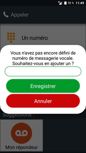 Saisissez Messagerie vocale et sélectionnez Enregistrer