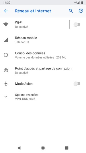 Sélectionnez Réseau mobile