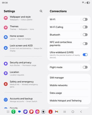 Scroll to and select Security and privacy