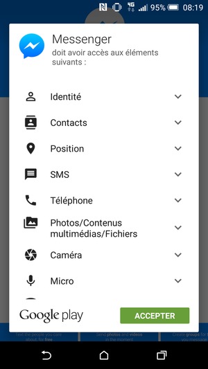 Sélectionnez ACCEPTER