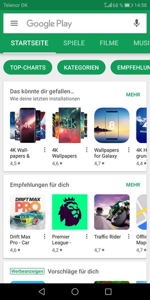 Wählen Sie die Suchleiste