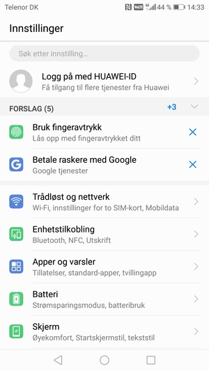 Velg Trådløst og nettverk