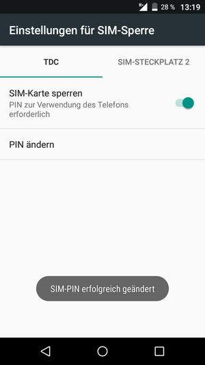 Ihre SIM-PIN wurde geändert