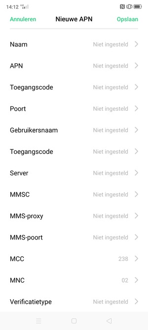 Voer internetgegevens in