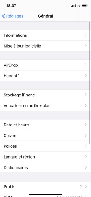 Sélectionnez Mise à jour du logicielle