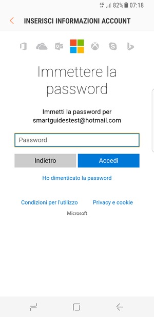 Inserisci la tua password e seleziona Accedi