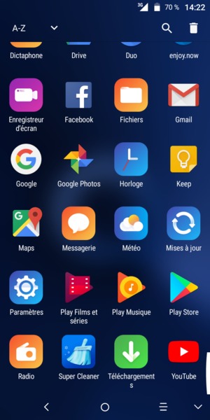 Faites défiler et sélectionnez Paramètres