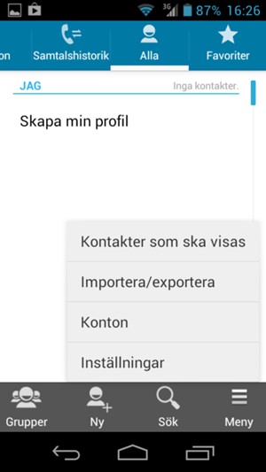 Välj Importera/exportera
