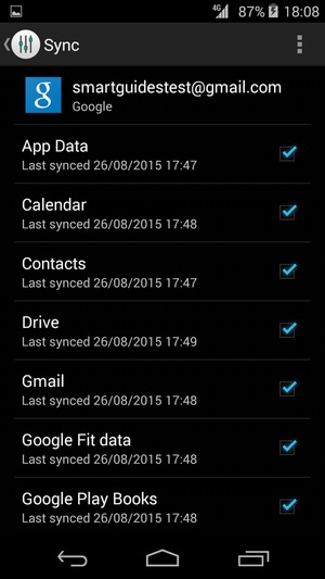 Make sure Contacts is selected