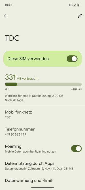 Schalten Sie Roaming an oder aus