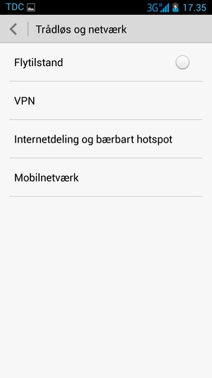 Vælg Internetdeling og bærbart hotspot