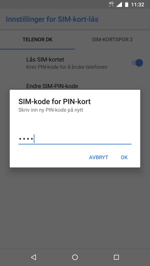 Bekreft din nye PIN-kode og velg OK