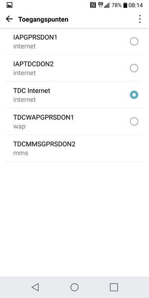 Selecteer de Menu-knop