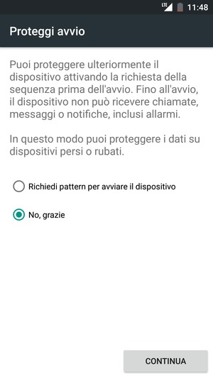 Seleziona CONTINUA