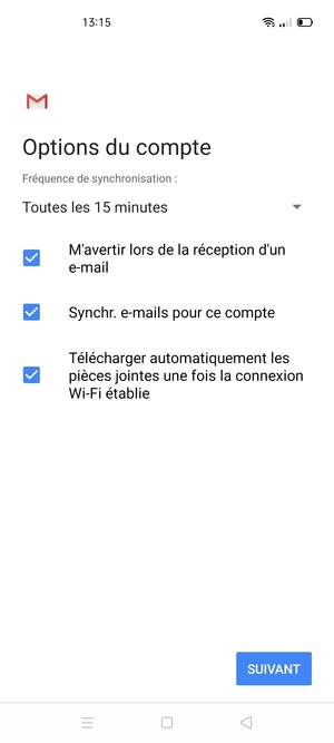 Sélectionnez SUIVANT