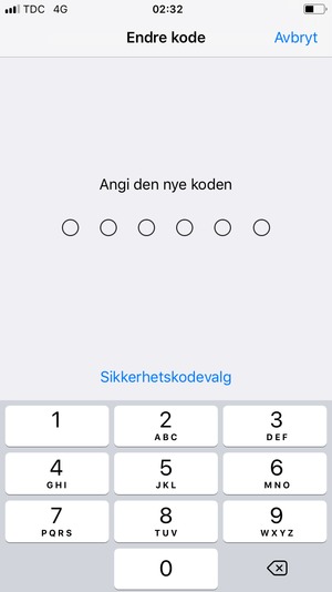 Skriv inn den nye koden