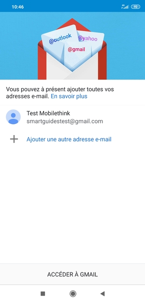 Sélectionnez ACCÉDER À GMAIL