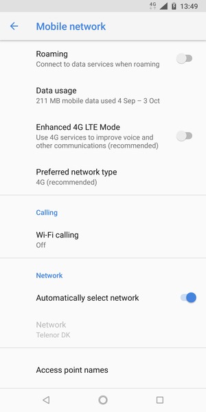 Select Access point names