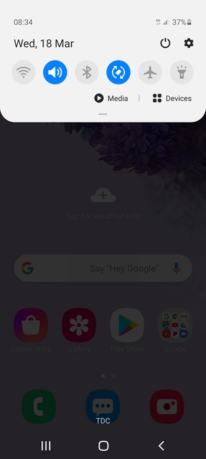 Slide down the top menu again