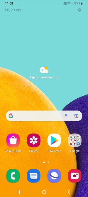 Slide down the top menu