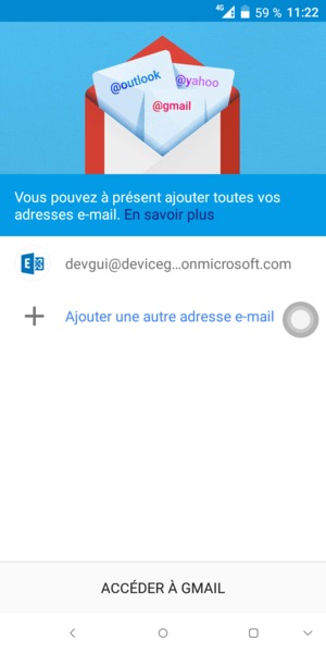 Sélectionnez ACCÉDER  À GMAIL