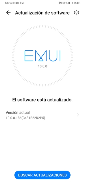 Si su teléfono está actualizado, verá la siguiente pantalla