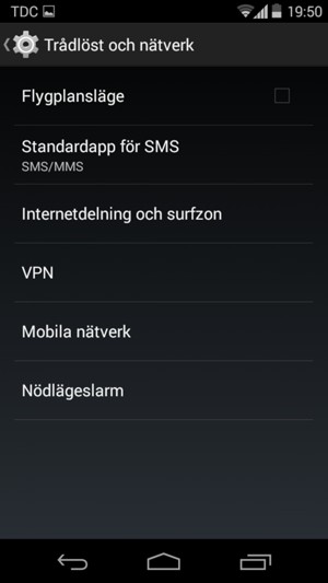 Välj Mobila nätverk