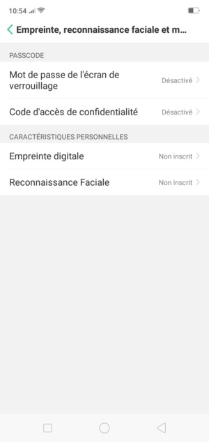 Sélectionnez Mot de passe de l'écran de verrouillage