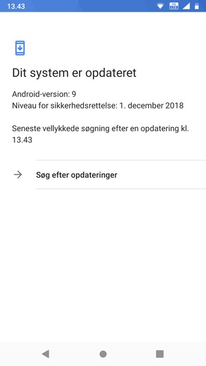 Hvis din telefon er opdateret, vil du se følgende skærmbillede