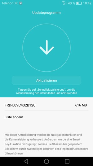 Falls Ihr Handy nicht aktualisiert ist, wählen Sie Aktualisieren