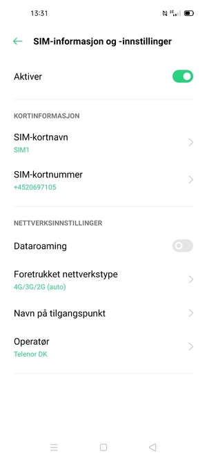 For å bytte nettverk hvis det oppstår nettverksproblemer, velg Operatør