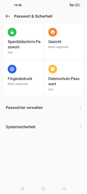 Wählen Sie  Sperrbildschirm-Passwort
