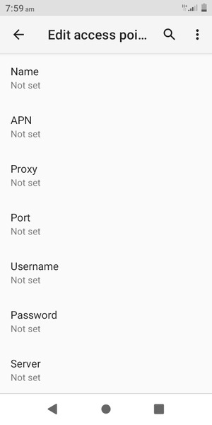 Enter Internet information