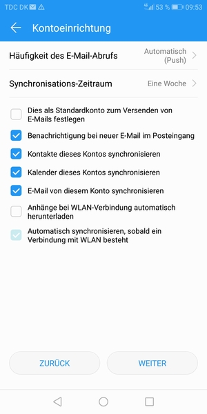 Wählen Sie WEITER