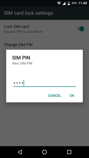 Enter your New SIM PIN and select OK