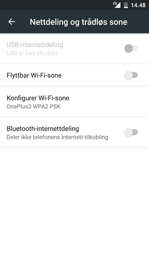 Velg Konfigurer Wi-Fi-sone