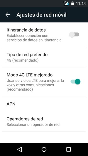 Para cambiar la red en caso de problemas de conectividad, seleccione Operadores de red