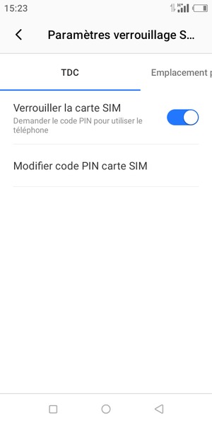 Sélectionnez Public puis Modifier code PIN carte SIM