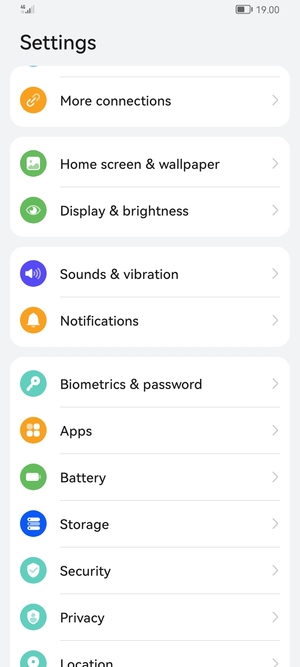 To activate your screen lock, go to the Settings menu and select Biometrics & password