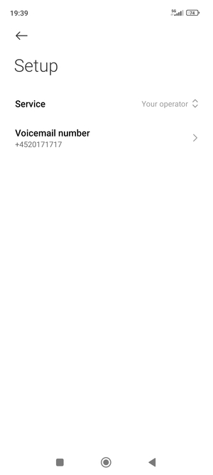 Select Voicemail number