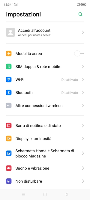 Seleziona SIM doppia & rete mobile