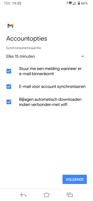 Selecteer VOLGENDE