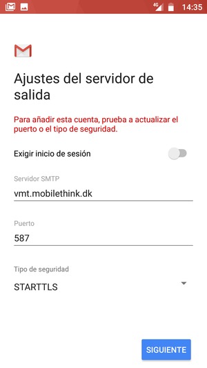 Seleccione Tipo de seguridad