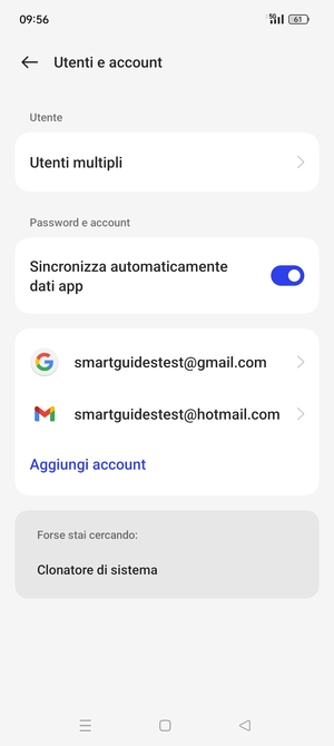 Seleziona il tuo account Google