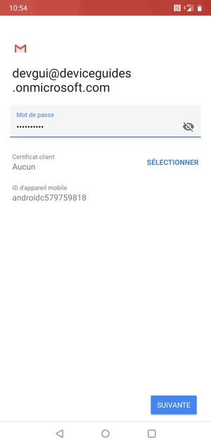 Saisissez votre mot de passe et sélectionnez SUIVANTE