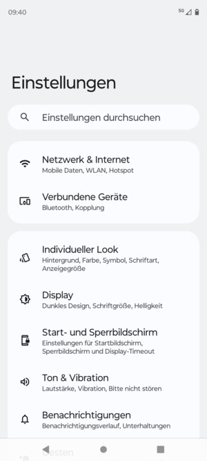 Wählen Sie Netzwerk & Internet