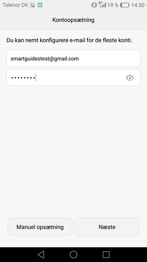 Indtast din Gmail eller Hotmail adresse og adgangskode. Vælg Næste