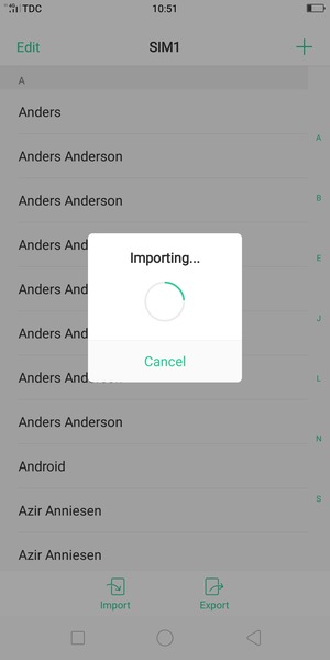 Your contacts will be saved to your Google account and saved to your phone the next time Google is synced.