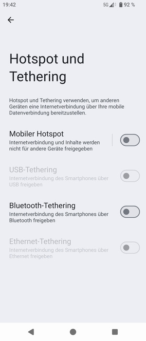 Wählen Sie Mobiler Hotspot