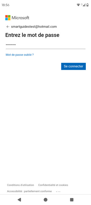 Saisissez votre mot de passe et sélectionnez Se connecter